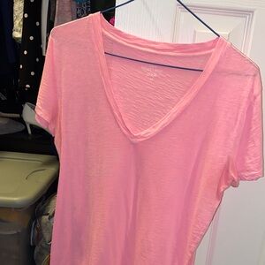 J. Crew Light Pink V-Neck Short Sleeve Tee